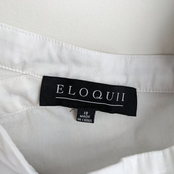 Eloquii Assymetric off the shoulder  white ruffle top size 18 - Picture 6 of 10